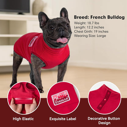 cyeollo Fleece Dog Sweater, Turtleneck Stretchy Sweatshirt Pullover Fleece Jacket Warm Winter Fall Dog Clothes for Medium Dogs Boy Girl Pet Apparel, Red XL