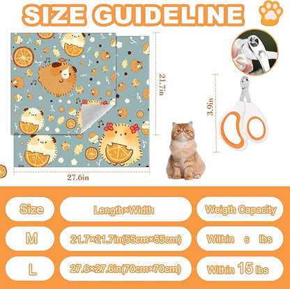 27.6" Cat Grooming Wrap, Cat Wrap for Cutting Nails, Medicine, Teeth Brushing, Cat Nail Trimming Restraint, Self-Adhering Cat Swaddle Wrap, Anti-Scratch Anti-Escape L(Within 15lbs)