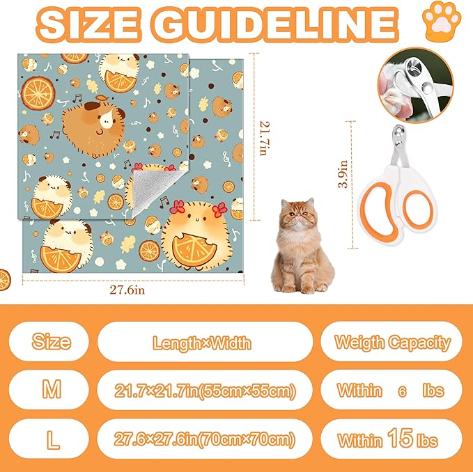 21.7" Cat Grooming Wrap, Cat Wrap for Cutting Nails, Medicine, Teeth Brushing & Ear Cleaning, Cat Nail Trimming Restraint, Self-Adhering Cat Swaddle Wrap, Anti-Scratch Anti-Escape M(Within 6lbs)