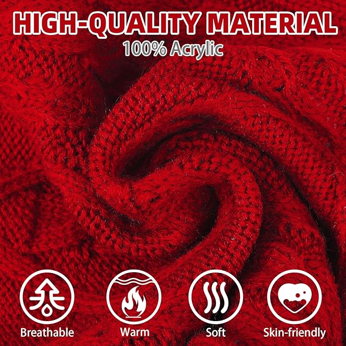 PUPTECK Winter Cat Sweater Coat - Soft Warm Cold Weather Clothes Knitwear for Kittens & Small Dogs Indoor Outdoor Wearing, Knitted Classic for Doggies Kitties, Red, M