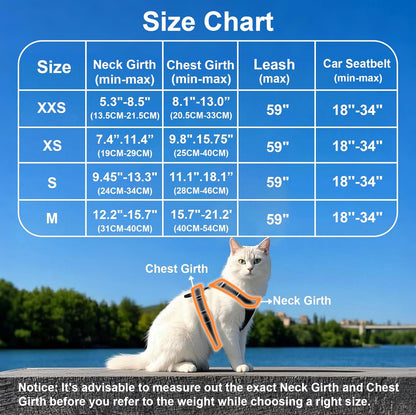 Cat Harness and Leash for Walking, Retractable Cat Harnesses and Leash Set Escape Proof, Breathable Soft Kitten Small Large Harness for Travel Training and Walking, Black, S