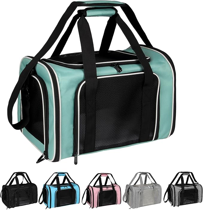 Top tasta Dog Cat Carrier Pet Carriers for Small Medium Large Cats Dogs Carrier Soft Sided Small Puppy Dog Carrier Portable Foldable Airline Approved Dog Cat Travel Carrier Green Large