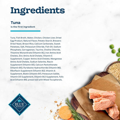 Blue Buffalo Tastefuls Flaked Wet Cat Food, Made with Natural Ingredients, Tuna, 3-oz Cans (24 Count)