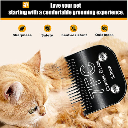 Dog Grooming Clipper Blades Replacement Compatible with Andis Dog Clippers,Most OsterA5, Wahl KM Series Pet Clippers (Black(7FC))