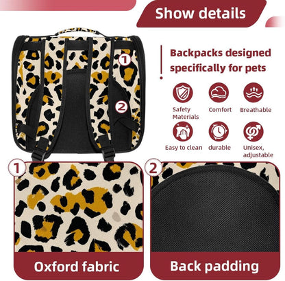 Modern Classic Leopard Print Pet Carrier for Dogs and Cats Soft Travel Kennel, Portable Foldable Bag