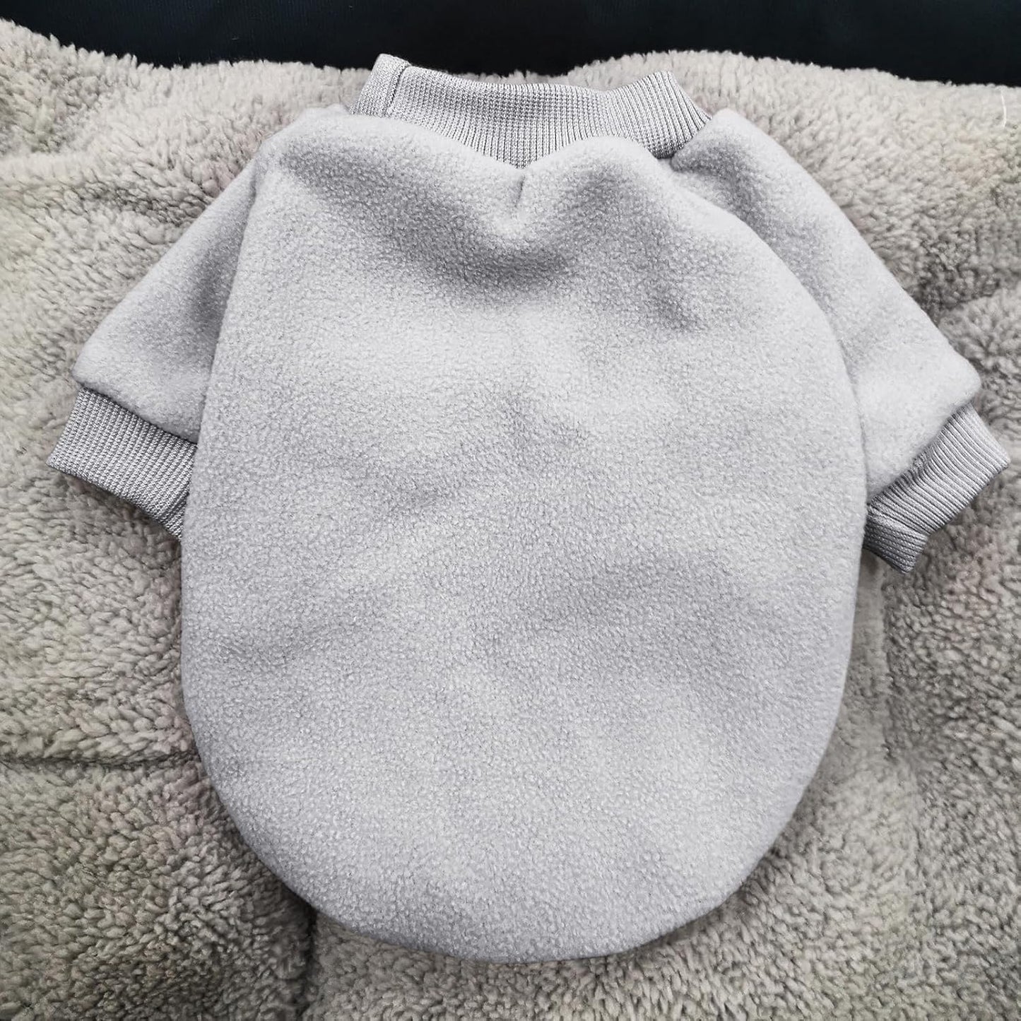 Idepet Dog Fleece Sweater, Small Dogs Shirt Pullover Sweatshirt Pet Dog Clothes Soft Puppy Sweater Warm Winter Shirt Classic Cat Apparel for Small Dogs and Cats (X-Small, Grey)