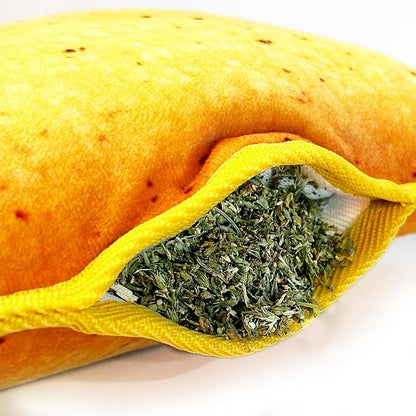 Doggijuana Tuffer Chewer Plush Dog Toy | Funny Dog Toy Plush with Juananip Catnip for Dogs | Calming Aid for Dogs | Interactive Squeaky Chew Toy for Play (Taco)