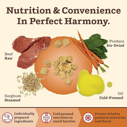 Primal Kibble in The Raw, Freeze Dried Dog Food, Beef, Scoop & Serve, Made with Raw Protein, Whole Ingredient Nutrition, Crafted in The USA, Dry Dog Food 1.5 lb Bag