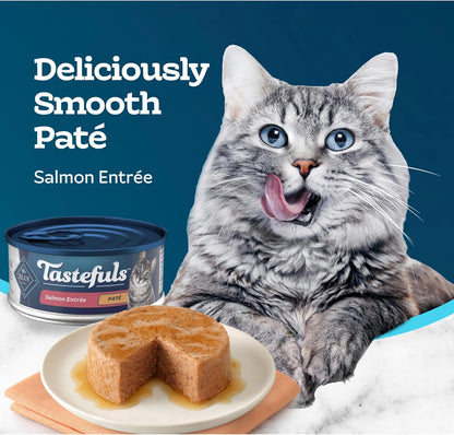 Blue Buffalo Tastefuls Wet Cat Food Paté, Made with Natural Ingredients, Salmon Entrée, 5.5-oz Cans (24 Count)