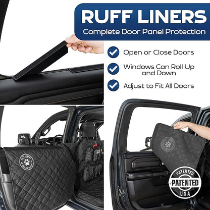 XL Floor Cover with Door Protection and Tactical MOLLE System - As Seen on Shark Tank - Fits Full-Size Crew Cab Trucks with Fold Up Seats, Waterproof & Machine Washable – XL Dog Hammock for Truck