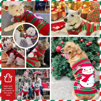 PETCARE Red Snowman Dog Sweater Christmas Dog Sweaters Vest Ugly Snow Xmas Puppy Costume Pet Holiday New Year Fall Winter Clothes for Small Medium Large Dogs Cats Pullover Sweaters Outfits,X-Small
