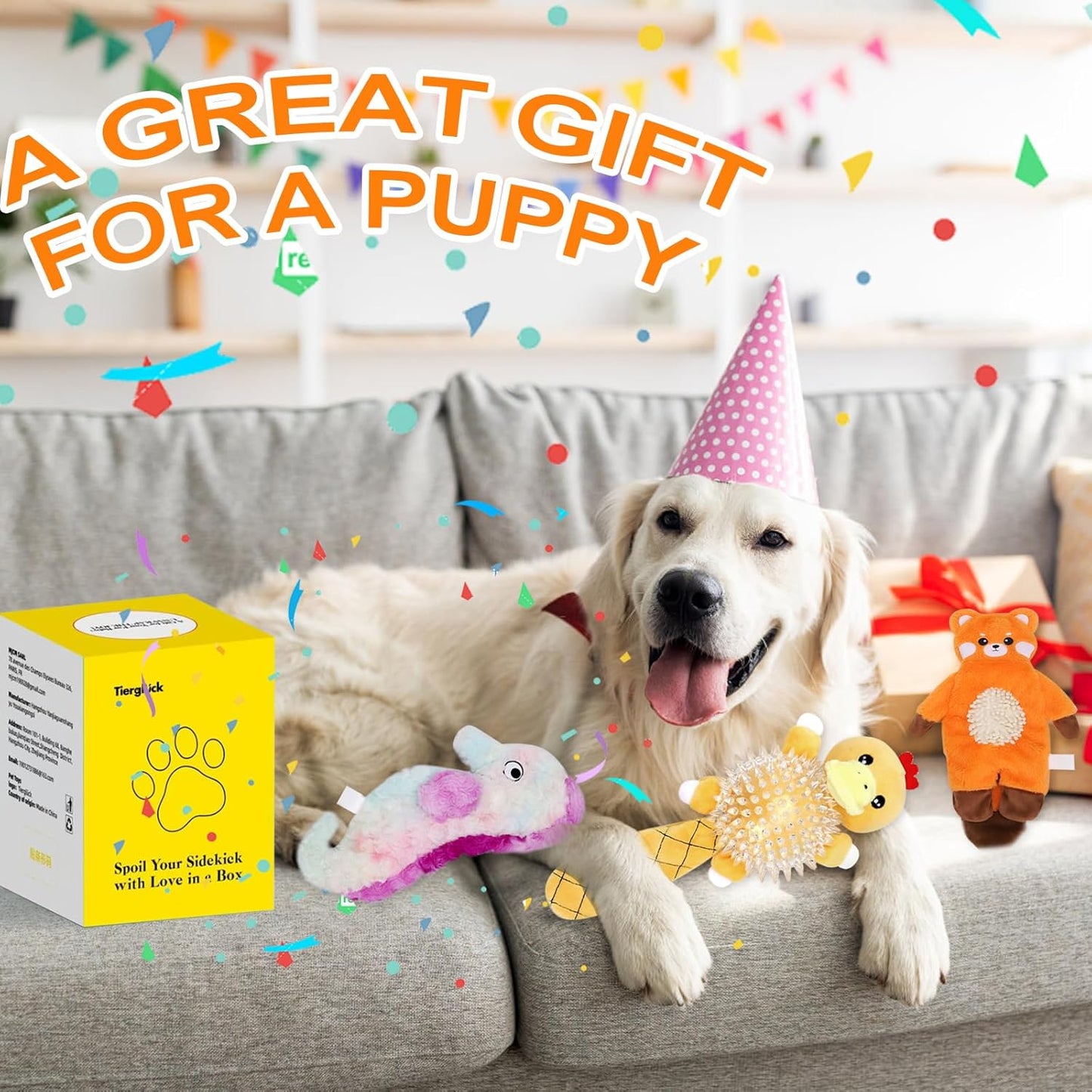 Squeaky Plush Dog Toys,Squeaky Dog Toys forMedium Dogs, Small Dogs, Durable Puppy Teething Toys Plush Duck Dog Toy to Keep Them Busy