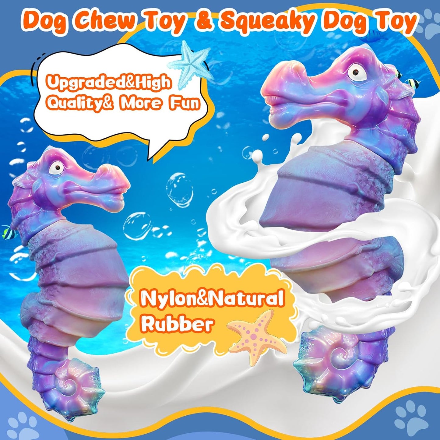 Dog Chew Toys for Aggressive Chewers: Squeaky Dog Chew Toys for Large Dogs-Tough Indestructible Toys for Large/Medium/Small Breeds-Interactive Toys with Fun Squeaky Sound for Boredom