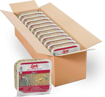Lyric Fruit & Nut Wild Bird Seed Suet Cakes for Wild Birds, 12 oz. (12 Pack)