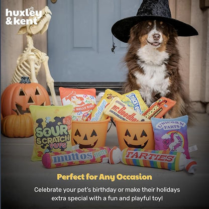 Huxley & Kent Funny Dog Toy w/Squeaker – Power Plush Squeaky Dog Toys for Small, Medium & Large Dogs – Soft Stuffed Animal for Indoor Play & Fetch - Farties, Small