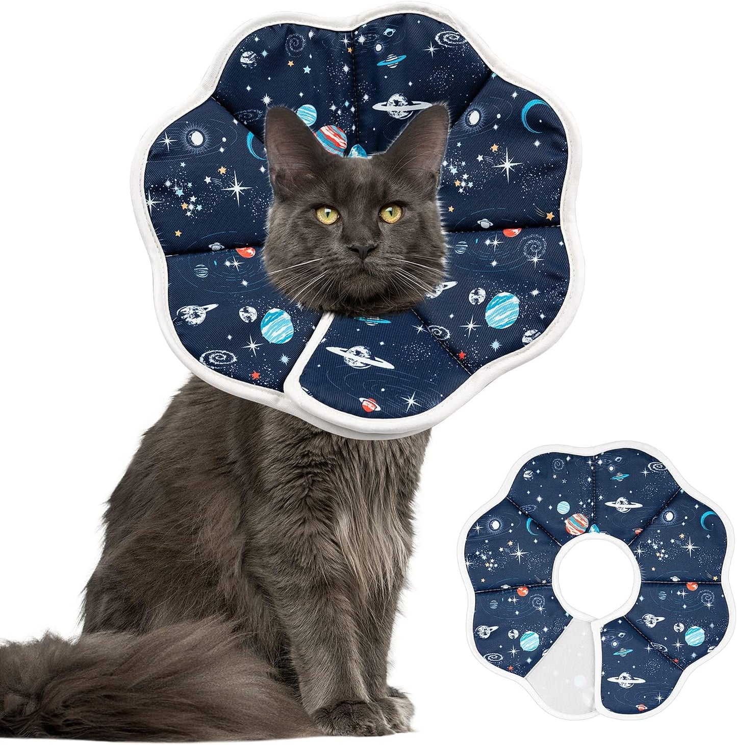 Depets Cat Cone Collar Soft, Adjustable Lightweight Cat Recovery E Collar to Stop Licking for Puppy Rabbit, Waterproof Pet Cone for Small Animal After Surgery Grooming, Neck Girth 9.5 in