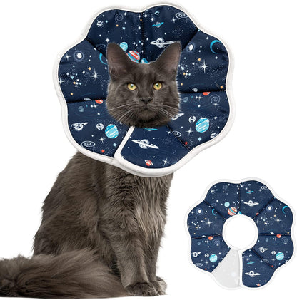 Depets Cat Cone Collar Soft, Adjustable Lightweight Cat Recovery E Collar to Stop Licking for Puppy Rabbit, Waterproof Pet Cone for Small Animal After Surgery Grooming, Neck Girth 9.5 in