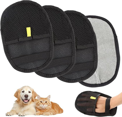 4 Pcs Pet Hair Remover Electrostatic Gloves, Upgrade Static Removal Gloves for Pet Hair, Reusable Multifunctional for Couch, Furniture, Carpet, Car Seat, Massage of Dogs and Cats