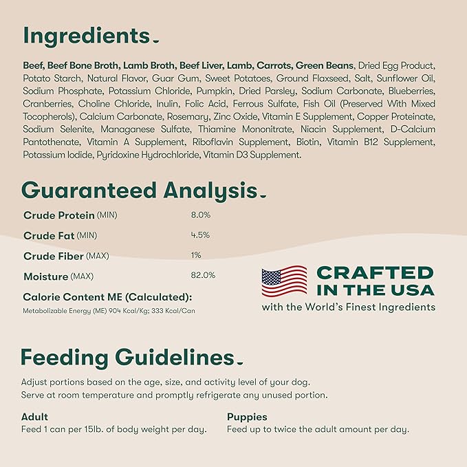 Jinx Bone Broth Stew for Dogs - Beef & Vegetables Recipe - Grain-Free Wet Dog Food & Topper for Picky Eaters - Promotes Lean Muscle Growth, A Healthy Coat & Improved Digestion - 13 Oz, 12 Pack