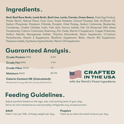 Jinx Bone Broth Stew for Dogs - Beef & Vegetables Recipe - Grain-Free Wet Dog Food & Topper for Picky Eaters - Promotes Lean Muscle Growth, A Healthy Coat & Improved Digestion - 13 Oz, 12 Pack