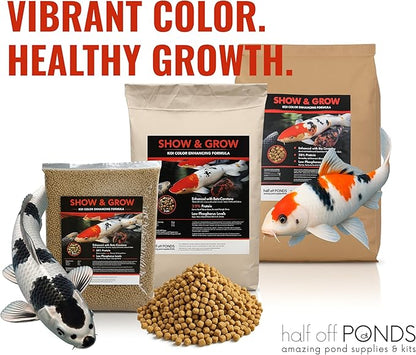 HALF OFF PONDS Show and Grow Koi and Goldfish Color Enhancing and Protein Food 50 lb Bag - KOISG-050