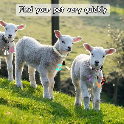 5 Pack Goat Collars with Bells, Horse Sheep Grazing Copper Bells and Adjustable Nylon Collar Set Pet Anti-Lost Loud Bronze Bell for Small Farm Animal Sheep Goat Cow Accessories(Floral)