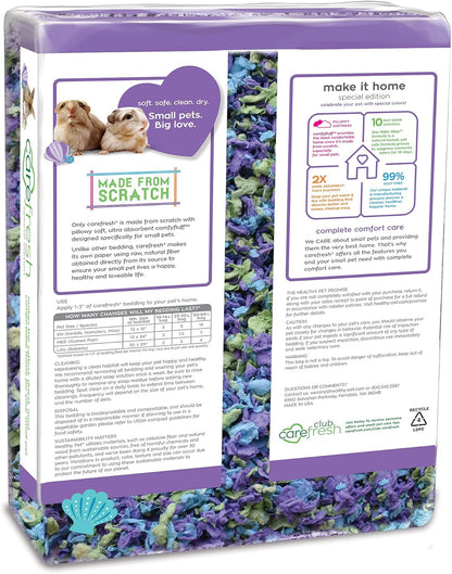 Carefresh 99% Dust-Free Sea Glass Natural Paper Small Pet Bedding with Superior 10 Day Odor Control & Absorption, for Guinea Pigs, Hamsters, Rabbits, & Rats, 60 L