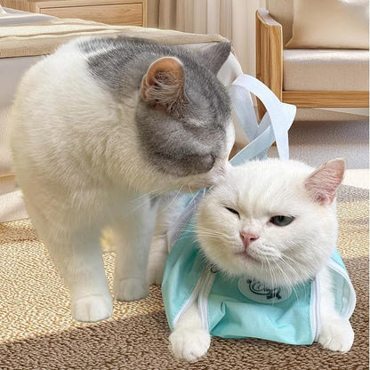 Cinf Cat Nail Clipping Cleaning Grooming Restraint Bag No Scratching Biting for Bathing Nail Trimming Injecting Examining(Mint,M)