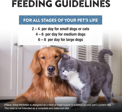 Northwest Naturals Raw Rewards Freeze-Dried Whitefish Treats for Dogs and Cats - Bite-Sized Pieces - Healthy, 1 Ingredient, Human Grade Pet Food, All Natural, Proudly Made in USA, 10 Oz (Pack of 3)
