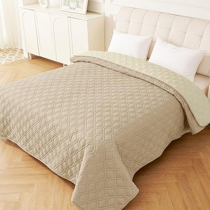 hyha Waterproof Dog Bed Blanket, Soft Pet Blankets, Waterproof Couch Cover for Dogs, Reversible Sofa Covers Washable for Furniture (82x82 Inch, Taupe/Beige)