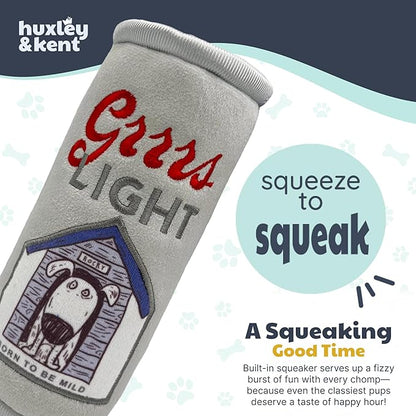 Huxley & Kent Funny Dog Toy w/Squeaker – Power Plush Squeaky Dog Toys for Small, Medium & Large Dogs – Soft Stuffed Animal for Indoor Play & Fetch - Grrrs Light, Small