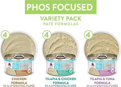Weruva Wx Phos Focused, Pate Formulas Variety Pack, 3oz Can (Pack of 12)