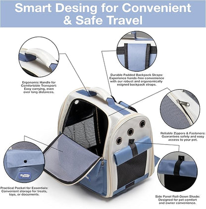 Cat Backpack Carrier Airline Approved – Breathable Pet Carrier Backpack for Small Dogs, Cats, Puppies, Rabbits – Travel Dog Backpack with Ventilated Design for Hiking, Outdoor, Car Trips