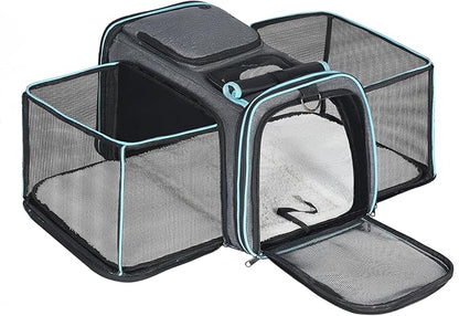 Pesen Expandable Dog & Cat Carrier, Airline Approved Soft Pet Carrier, Breathable & Collapsible Design, Ideal for Small Dogs, Cats, Rabbits and Other Small Animals – Larger Expansion Area for Comfort