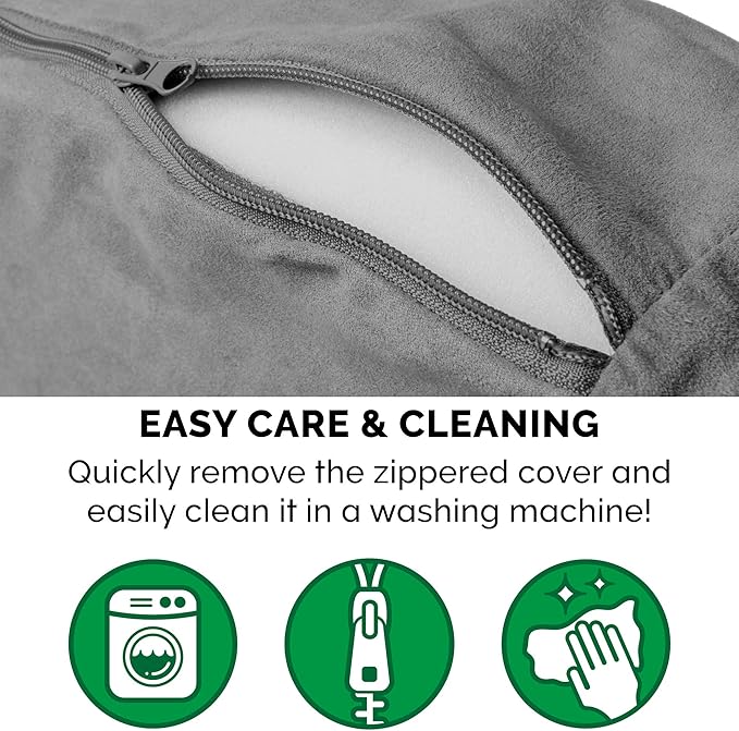 Furhaven 44" Round Orthopedic Dog Bed for Large Dogs w/ Removable Washable Cover, For Dogs Up to 80 lbs - Sherpa & Suede Snuggery - Gray, 44-inch