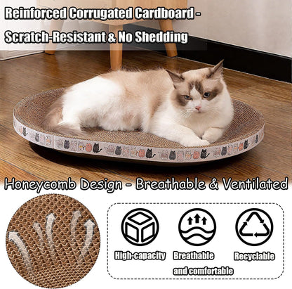 Cat Scratch Pad, 4 Pack Cardboard Cat Scratcher Pad Board Bed Bowl Cat Scratch Bed, Cat Scratcher Bed for Cats Grinding Claw Furniture Protector Indoor