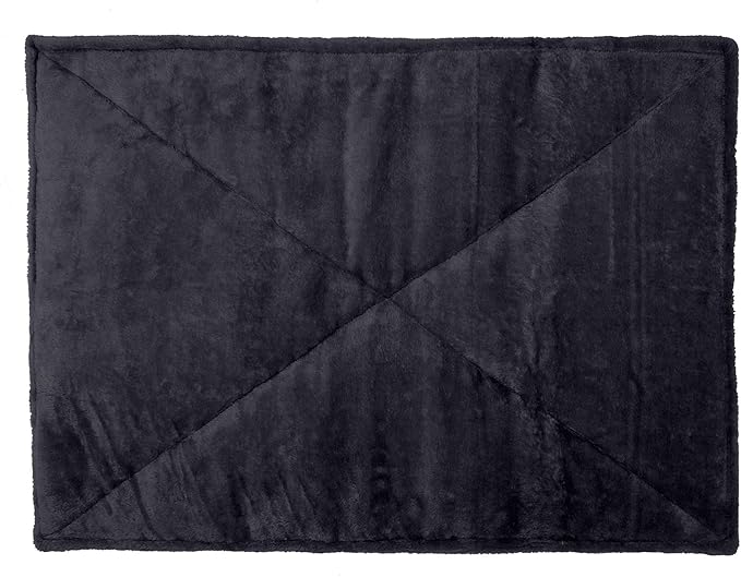 Furhaven ThermaNAP Self-Warming Cat Bed for Indoor Cats & Small Dogs, Washable & Reflects Body Heat - Quilted Faux Fur Reflective Bed Mat - Black, Small (Pack of 2)