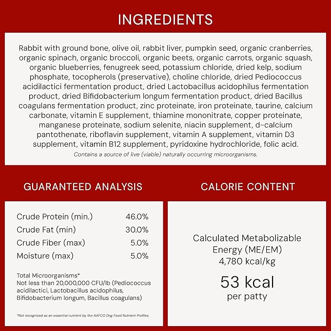 Stella & Chewy's Freeze-Dried Raw Dinner Patties - Absolutely Rabbit Recipe - High Protein Grain-Free Puppy & Dog Food - Perfect For Picky Eaters - 25 oz