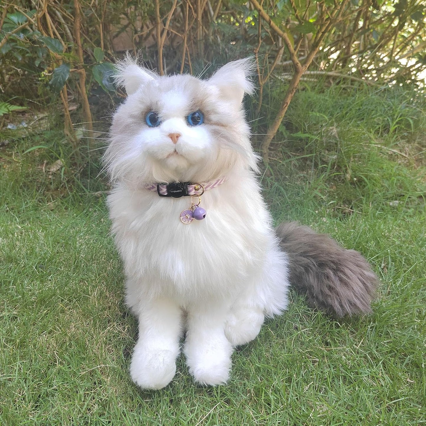 2 Pack Cotton Breakaway cat Collars with Bell,Safety Quick Release Pendant Cute Kitten Collar,Adjustable 20-30cm (Pink+Lilac, 20-30cm)