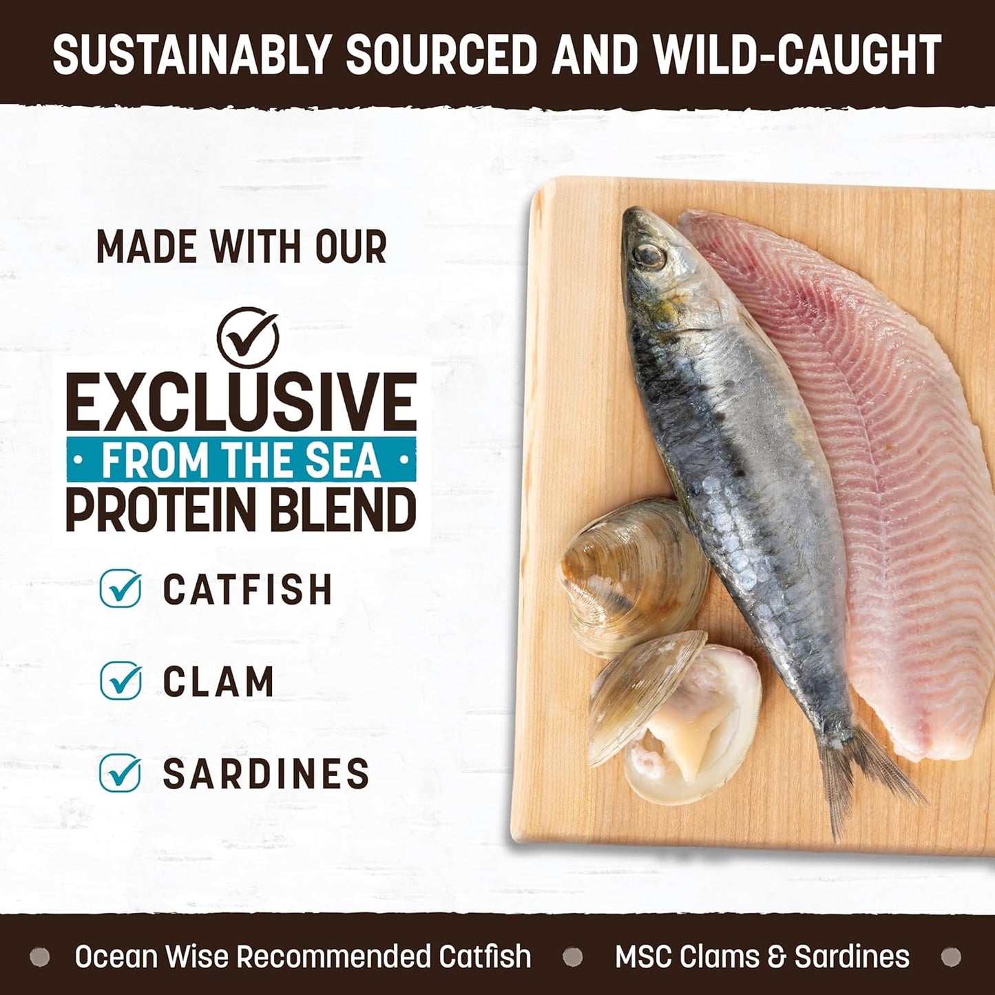 Earth Animal Wisdom Air Dried Dog Food - from The Sea Recipe Premium Natural Dry Dog Food for All Breeds & Ages - 2 Lbs Bag