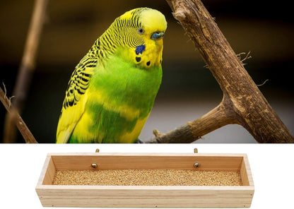 Bird Feeding Cups, Natural Wooden Parrot Perch Stand, Birds Food Dish, Parakeets Feeder Bowl, Cage Accessories for Small Animals Rat Hamster Guinea Pig Chinchillas Budgies Cockatiels Love Birds