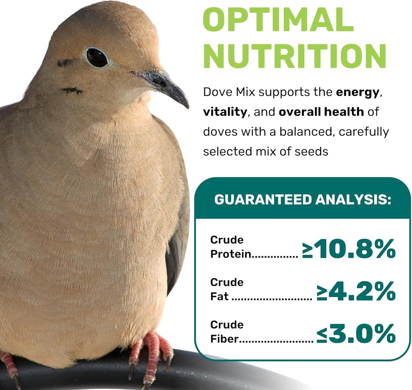 Dove Mix 25 Lbs, Dove Food, Premium Dove Bird Seed, Nut Free Mix Feed for Dove, Nutrient-Rich Mixed Birdseeds, Supports Daily Energy Growth & Healthy Balanced Diet, Bird Seed for Outside Feeders