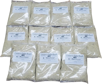 Cricket & Dubia Roach Feed Kit – 11 lb Bulk Insect Food (11 Individual Bags) – Premium Gut-Loading Diet for Feeder Crickets, Dubia Roaches, Reptiles, Amphibians, Lizards – GT Country Living