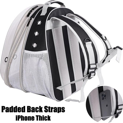 Front Expandable Large Cat Backpack Carrier, Fit up to 20 lbs, Space Capsule Bubble Window Pet Carrier Backpack for Large Fat Cat and Small Puppy