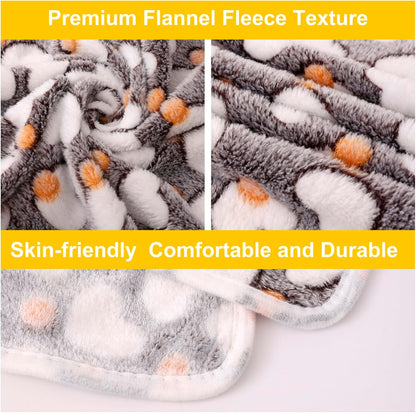 3 Pack Cat and Dog Blanket Soft & Warm Fleece Flannel Pet Blanket, Great Pet Throw Sleep Mat for Puppy Cats Small Dogs Cute Star/Love/Bone (Small 23" x 15")
