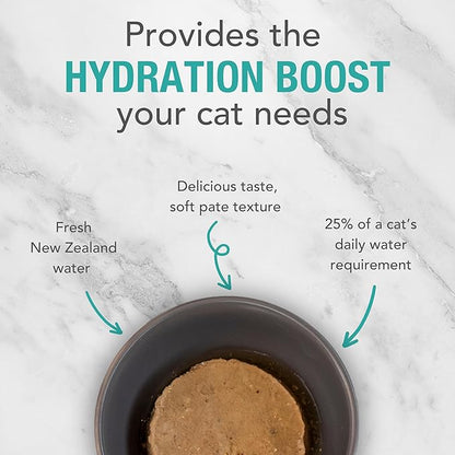 Feline Natural New Zealand Canned Catfood Wet Food, High-Meat, Low-Carb, & Grain Free Cat Food Wet, Beef & Hoki Feast, 3 oz, Pack of 24