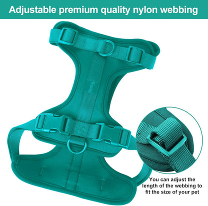 Wisedog No Pull Lightweight Dog Vest Harness with Soft and Comfortable Cushion, Breathable Mesh, for Small Medium Large Dogs Walking (M(Neck: 11.81"-18.11";Chest: 18.11"-27.95"), Emerald Green)