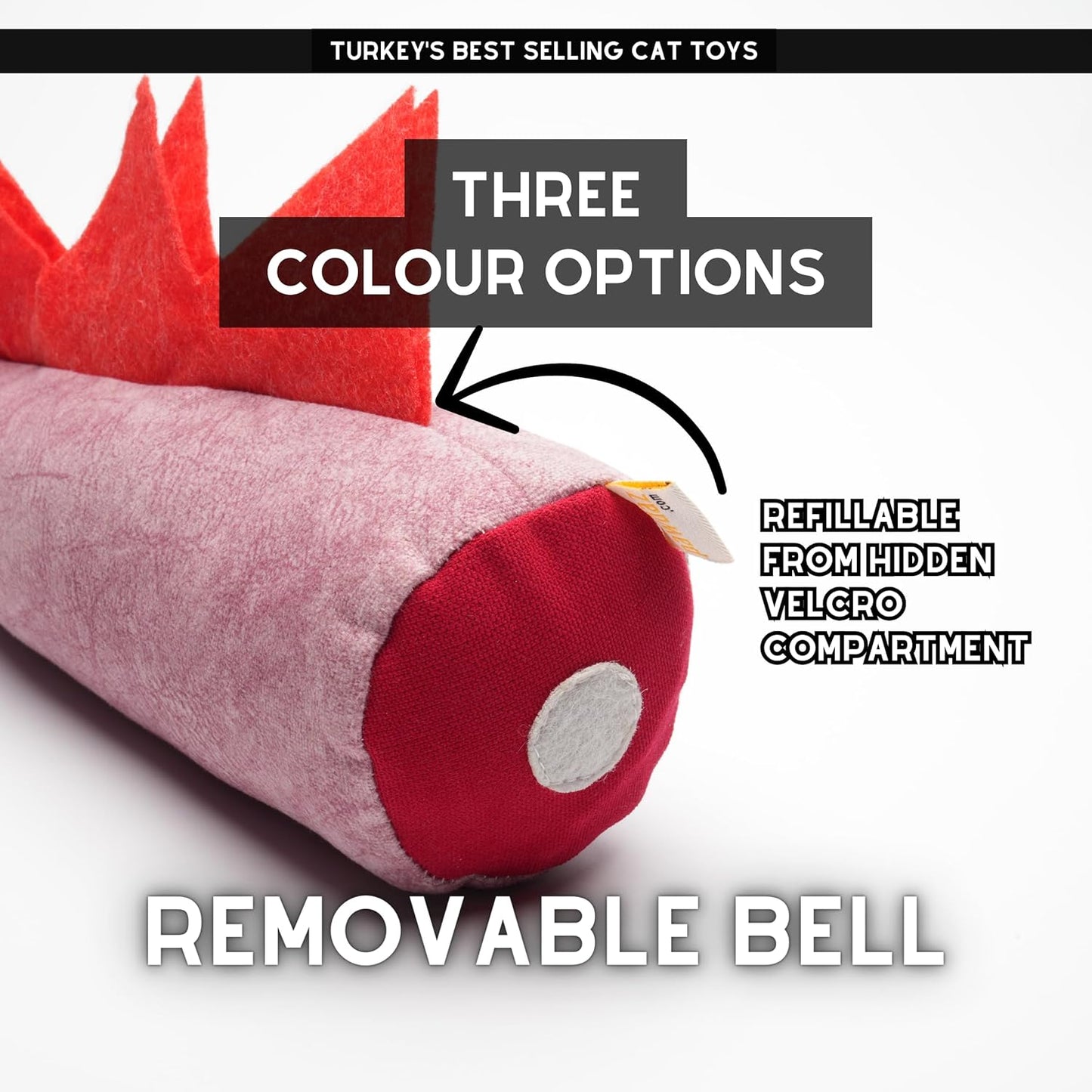 Large Cat Toy Dino, Catnip Matatabi Silvervine Filled Help Relief Stress Interactive Indoor Cat Kicker with Bell and Smell(Pink)