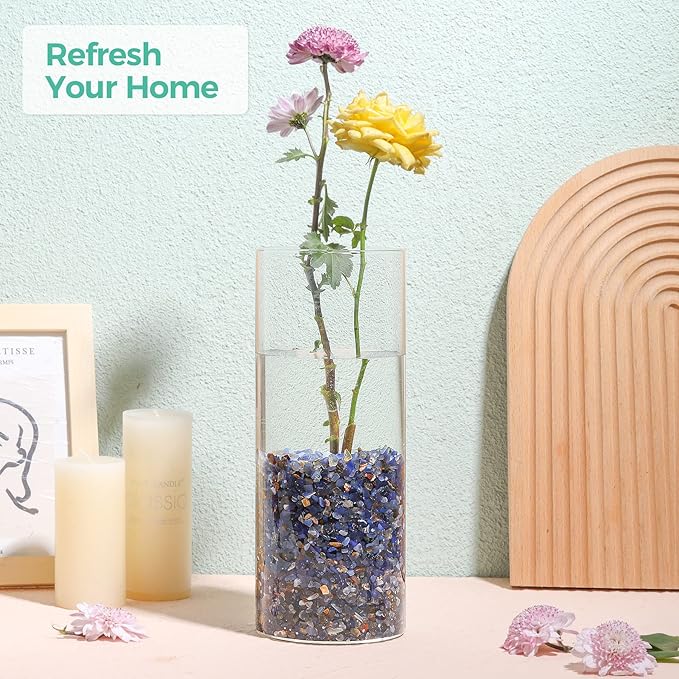 T4U Crystal Chips Tumbled Polished Natural Agate Gravel Stones 1LB - Decorative Pebbles Bulk, Mini Polished Rocks Pieces for Crafts, Vases Filler, Succulent Plants, Aquarium Gravel Rocks