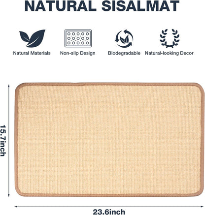 Uranshin Rabbit Scratching Pad,Natural Sisal Bunny Scratch Pad, Rabbit Kitten Cat Scratching Mats for Cages Chew Toys for Bunny Pet Cage Claws and Teeth Care for for Biting Sleeping Bedding Nesting